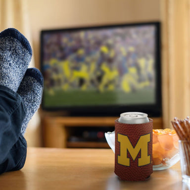 Michigan Wolverines FOOTBALL COOZIE Can Cooler - Detroit Shirt CompanyWinCraftDrinkware (Accessories)