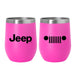 Jeep Insulated Wine Tumbler - Bright Pink Matte - Detroit Shirt CompanyFCA - JeepDrinkware (Accessories)