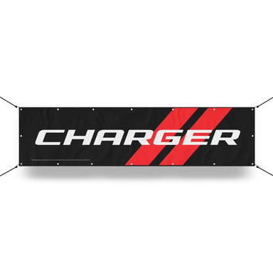 Banner - Dodge Charger with Rhombus Long - Detroit Shirt CompanyFCA - DodgeOther Accessories