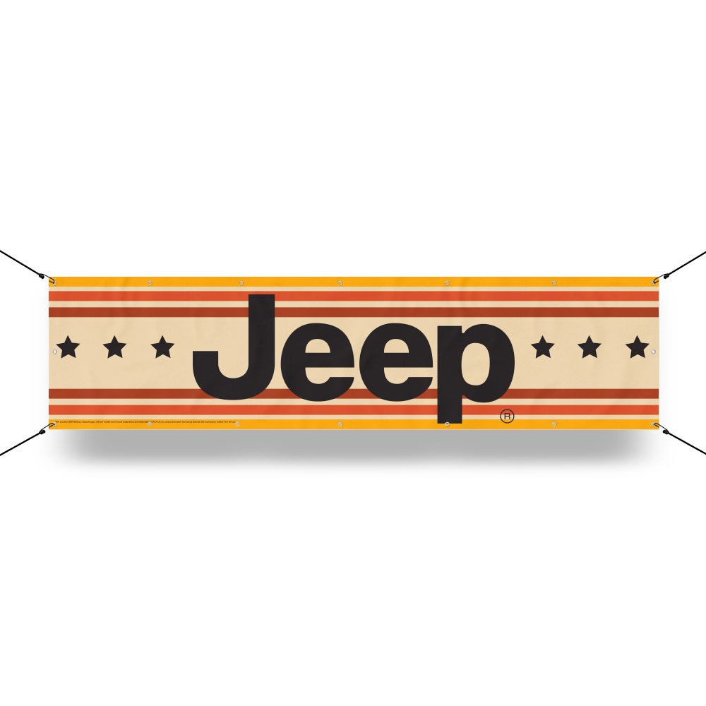 Banner - Jeep® Vintage Stripes with Stars - Detroit Shirt CompanyFCA - JeepOther Accessories