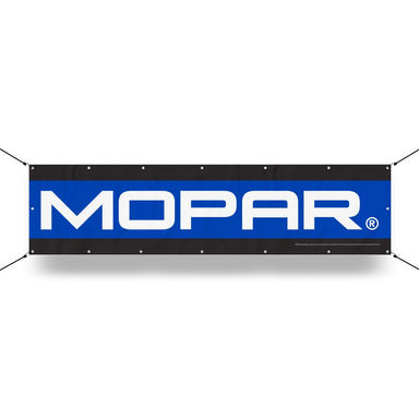 Banner - MOPAR Block Font Long - Black/Blue/White - Detroit Shirt CompanyFCA - MoparOther Accessories