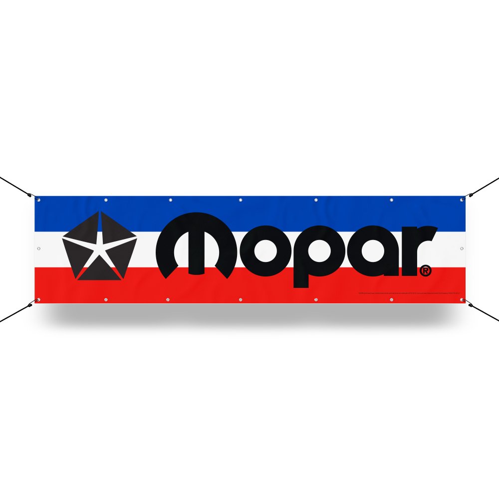 Banner - MOPAR Long Logo with RWB Stripes - Detroit Shirt CompanyFCA - MoparOther Accessories