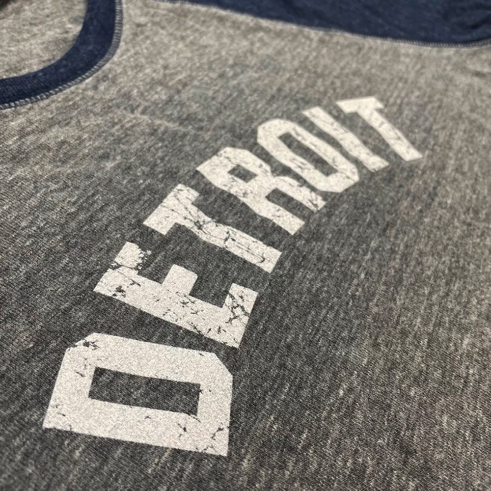 Mens Detroit Bend Triblend 3/4 Sleeve Baseball T-shirt