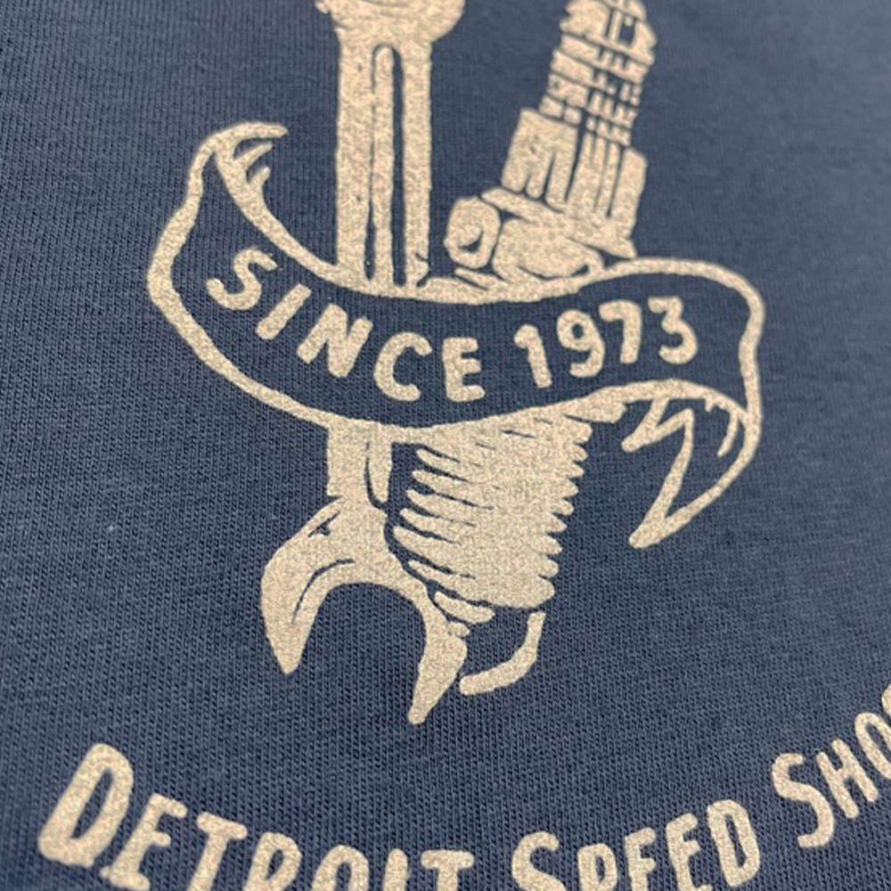 Mens Detroit Speed Shop Blood Sweat & Speed T-shirt - Charcoal