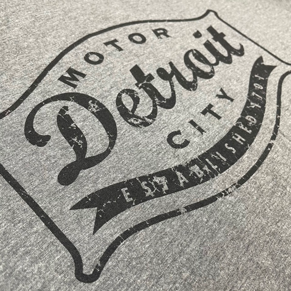 Mens Triblend Detroit Buckle Blackout T-shirt (Grey)