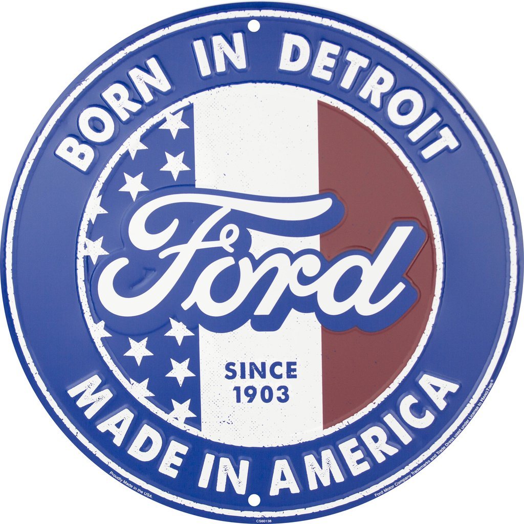 Metal Sign - Ford Born in Detroit - Detroit Shirt CompanyHangtimeOther Accessories