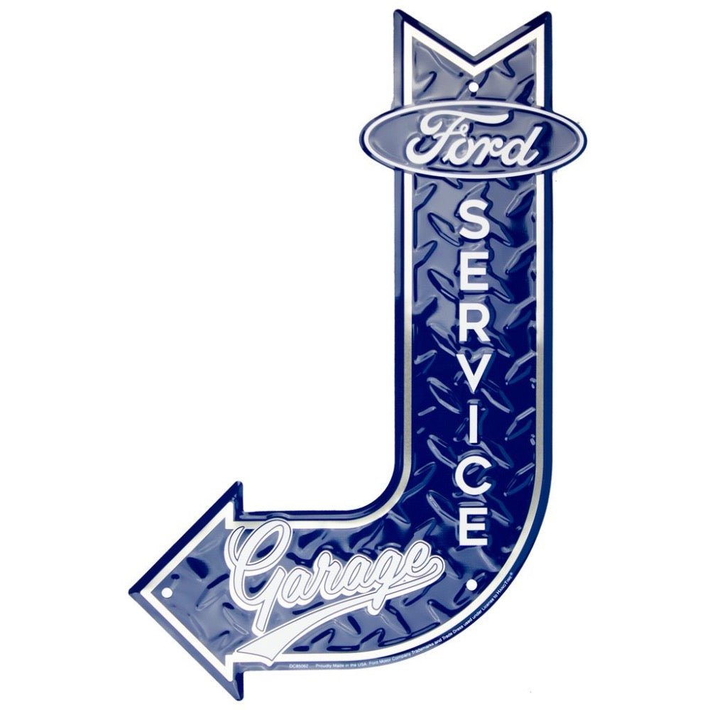 Metal Sign - Ford Service Garage J Arrow - Detroit Shirt CompanyHangtimeOther Accessories