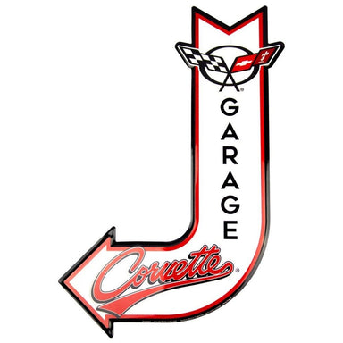 Metal Sign - Corvette Service Garage J Arrow - Detroit Shirt CompanyHangtimeOther Accessories