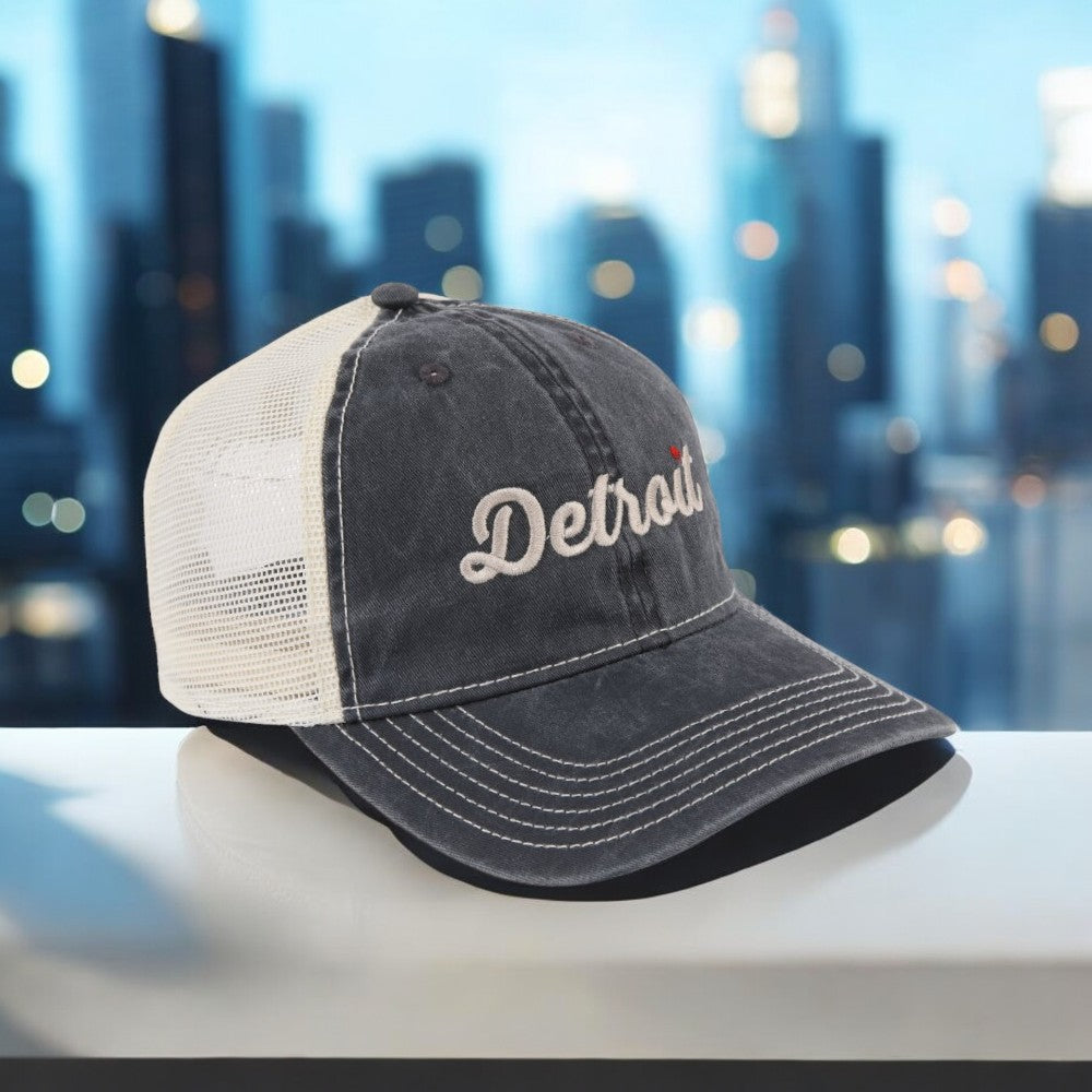 Hat - Detroit Heart Low Profile Trucker - Settl Blue/Khaki