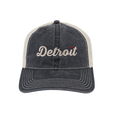 Hat - Detroit Heart Low Profile Trucker - Settl Blue/Khaki - Detroit Shirt CompanyDetroit Shirt CompanyHats (Apparel)