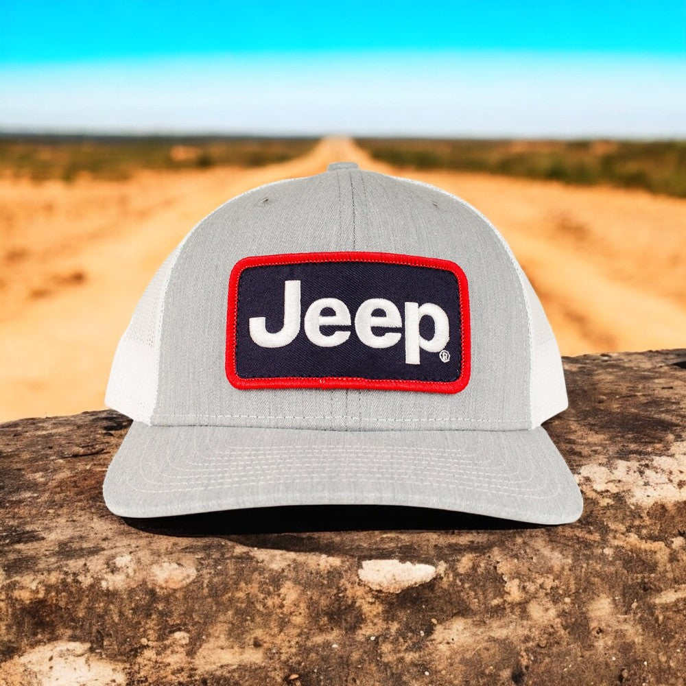 Hat - Jeep Patch Hat - Heather Grey/White