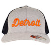 Hat - Detroit Thirsty Orange Flexfit - Heather Grey/Navy - Detroit Shirt CompanyDetroit Shirt CompanyHats (Apparel)