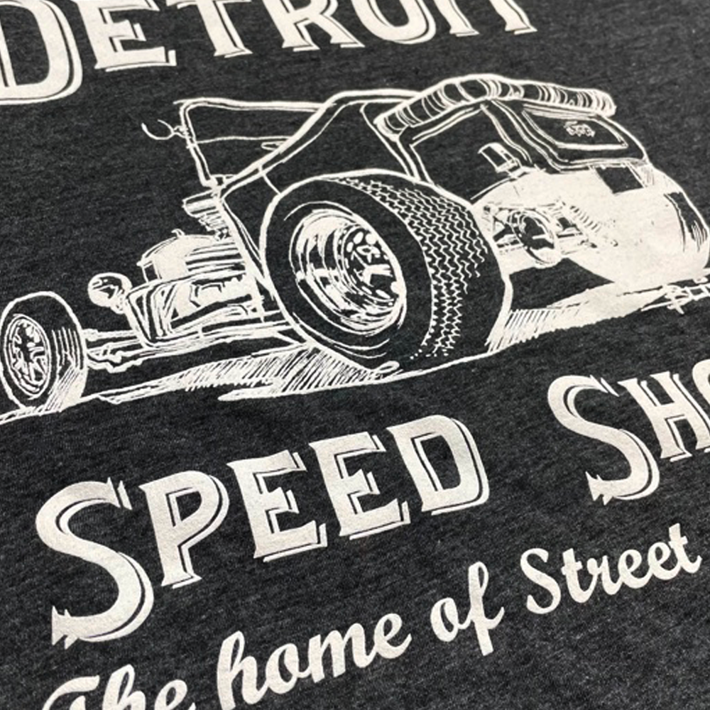 Mens Detroit Speed Shop Tubber T-shirt (Heather Black)