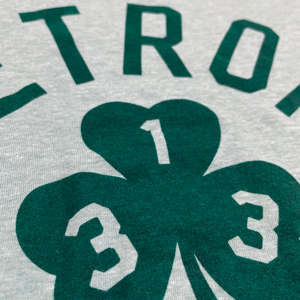 Mens Detroit 313 Shamrock St. Patrick's Day T-shirt (Heather Sage Green)