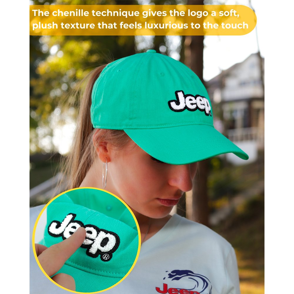 Hat - Jeep Chino Twill Ponytail with Chenille Text Patch - Detroit Shirt CompanyFCA - JeepHats (Apparel)