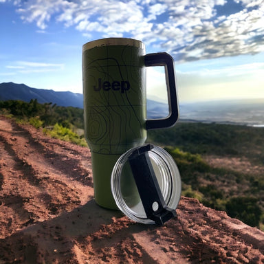 Handle Mug - Jeep Topography - Green - Detroit Shirt CompanyFCA - JeepDrinkware (Accessories)