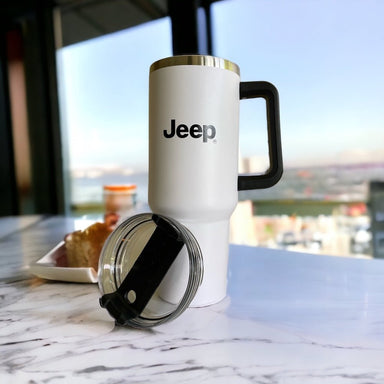 Handle Mug - Jeep Text Grille - White - Detroit Shirt CompanyFCA - JeepDrinkware (Accessories)