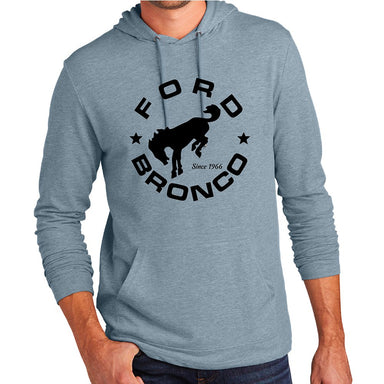 Hoodie - Mens Ford Bronco Circle - Flint Blue Heather - Detroit Shirt CompanyDSC - FordT-Shirts (Apparel)