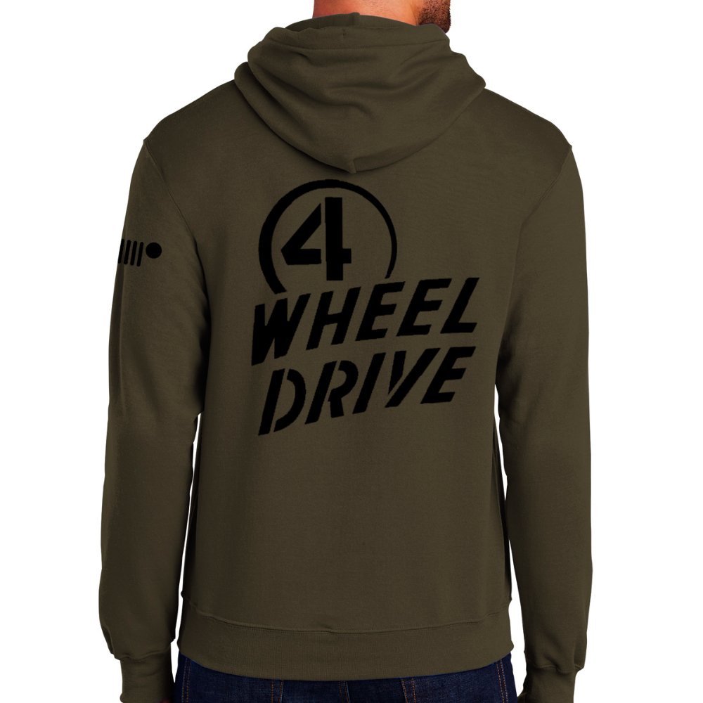 Mens Jeep® Willys Hoodie Sweatshirt - Heather Jeep Green - Detroit Shirt CompanyFCA - JeepHoodies (Apparel)