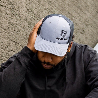 Hat - RAM trucks SnapBack Trucker (Heather Grey/Black) - Detroit Shirt CompanyFCA - RAMHats (Apparel)