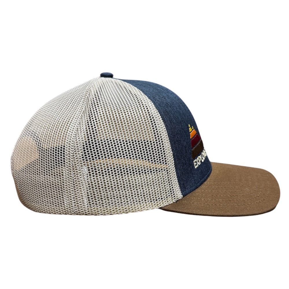 Hat - Jeep Explore The Outdoors - Heather Navy/Khaki/Brown