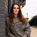 Hoodie - Mens Ford Distressed Text - Heather Grey - Detroit Shirt CompanyDSC - FordHoodies (Apparel)