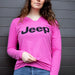 Ladies Jeep® Text Triblend Hooded Pullover - Bright Pink Heather - Detroit Shirt CompanyFCA - JeepHoodies (Apparel)