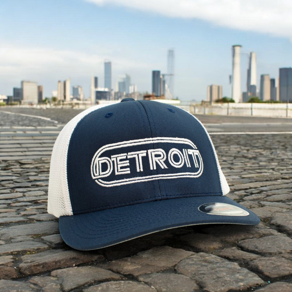 Hat - Detroit Wrap Flexfit (Navy/White)