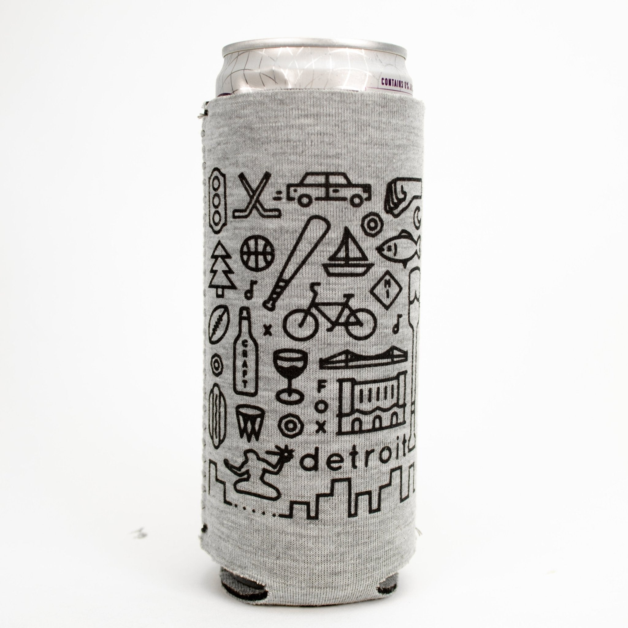 Slim Can Coozie - Detroit Icons - Detroit Shirt CompanyDetroit Shirt CompanyDrinkware (Accessories)