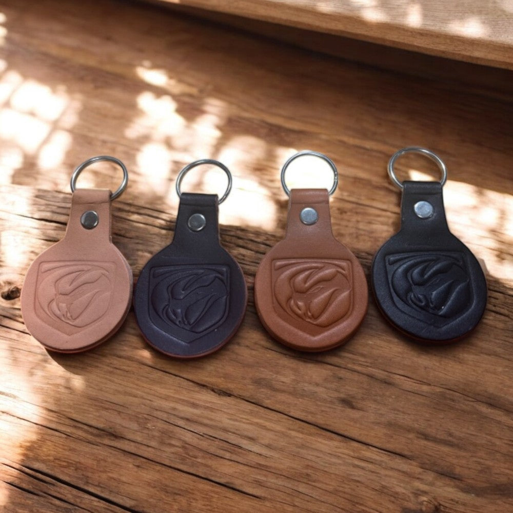 Keychain - Dodge Viper Stryker - Round Leather