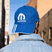 Hat - Mopar Omega w/stripes - Royal/White - Detroit Shirt CompanyFCA - MoparHats (Apparel)