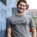 Mens Ford Distressed Text - Triblend Grey - Detroit Shirt CompanyDSC - FordT-Shirts (Apparel)