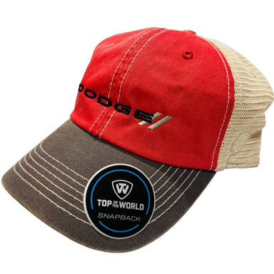 Hat - Dodge // - Red/Stone - Detroit Shirt CompanyFCA - DodgeHats (Apparel)