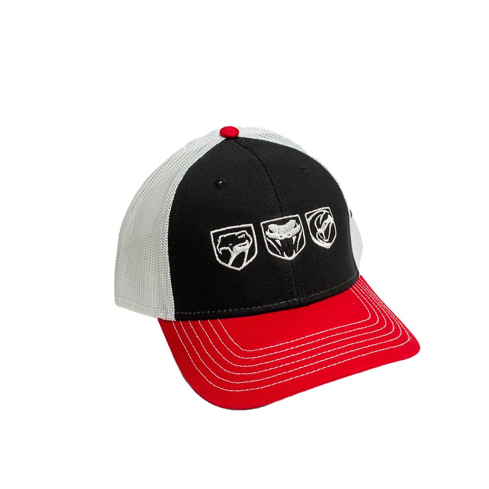 Hat - Dodge Viper Tri - logo - Black/White/Red - Detroit Shirt CompanyFCA - DodgeHats (Apparel)