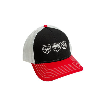 Hat - Dodge Viper Tri - logo - Black/White/Red - Detroit Shirt CompanyFCA - DodgeHats (Apparel)