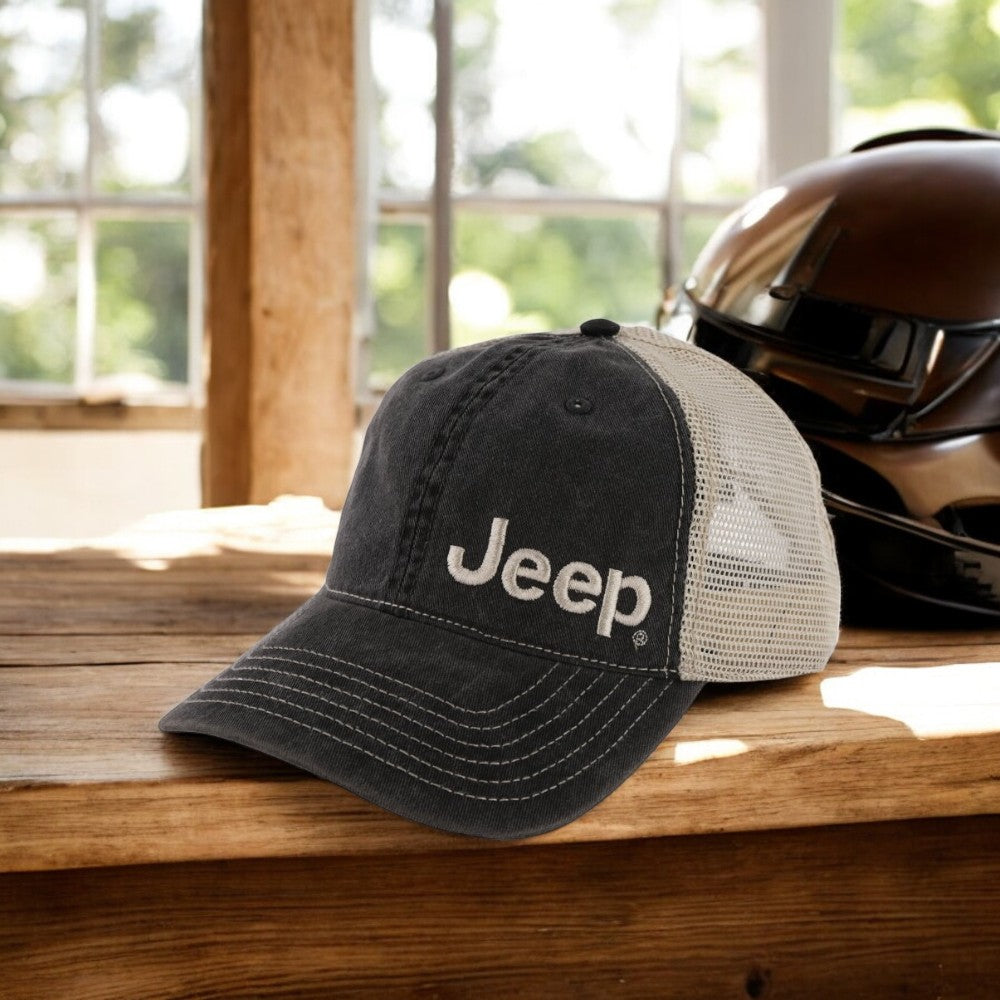 Hat - Jeep Garment Washed Trucker - Black