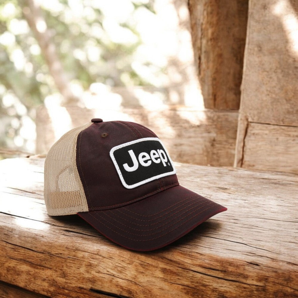 Hat - Jeep Coated Chino Twill Patch - Snazzberry/Khaki