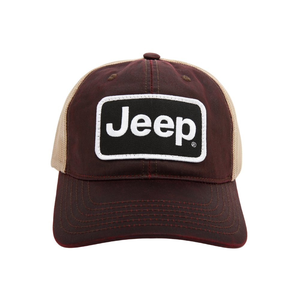 Hat - Jeep Coated Chino Twill Patch - Snazzberry/Khaki - Detroit Shirt CompanyFCA - JeepHats (Apparel)