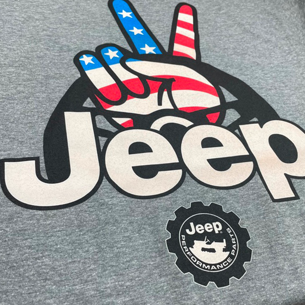 Mens Jeep® Wave USA T-Shirt - Graphite Heather