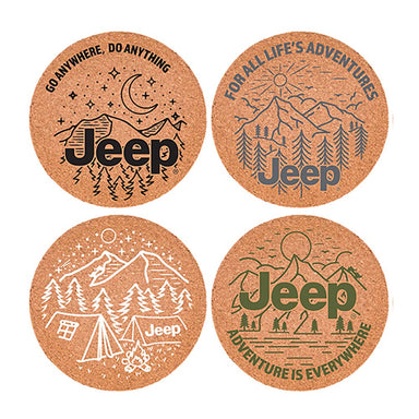 Coaster Set Cork - Jeep Assorted Logos - Detroit Shirt CompanyFCA - JeepDrinkware (Accessories)