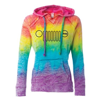 Ladies Jeep® Grille Tie - dye - Go Anywhere Do Anything - Detroit Shirt CompanyFCA - JeepHoodies (Apparel)