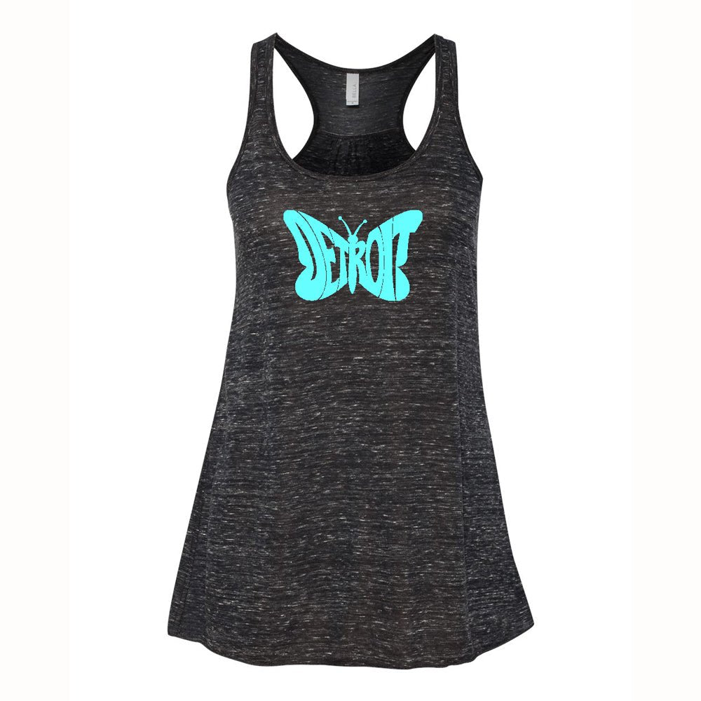 Ladies Relaxed Racerback Tank Top - Detroit Butterfly Black Marble - Detroit Shirt CompanyDetroit Shirt CompanyOther Apparel