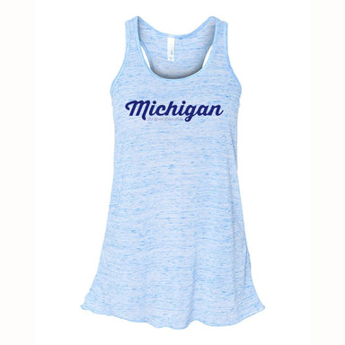 Ladies Relaxed Racerback Tank Top - MI Script Blue Marble - Detroit Shirt CompanyDetroit Shirt CompanyOther Apparel