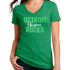 Ladies Detroit Sham Rocks St. Patrick's Day V - Neck - Heather Kelly Green - Detroit Shirt CompanyDetroit Shirt CompanyT-Shirts (Apparel)