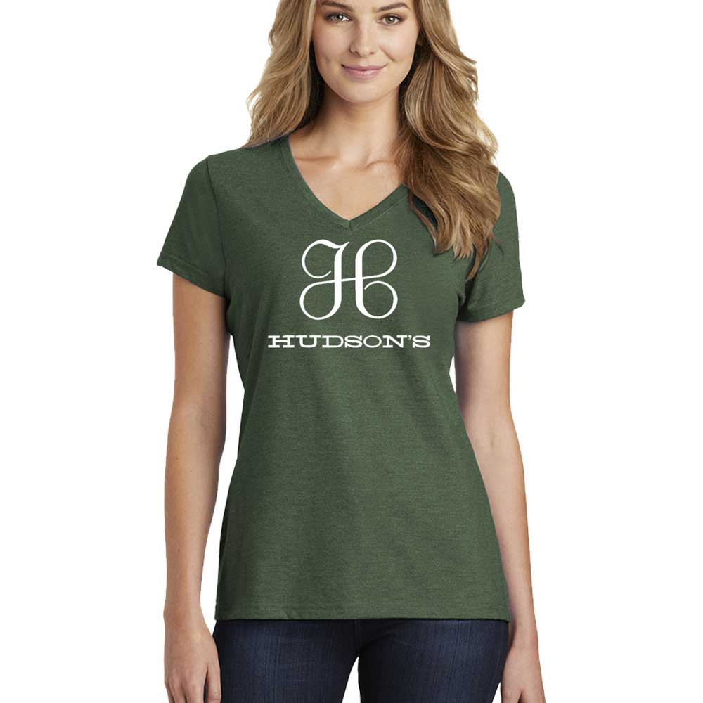 Ladies Relaxed V - neck Detroit Hudson's T-shirt - Heather Forest Green - Detroit Shirt CompanyDetroit Shirt CompanyT-Shirts (Apparel)