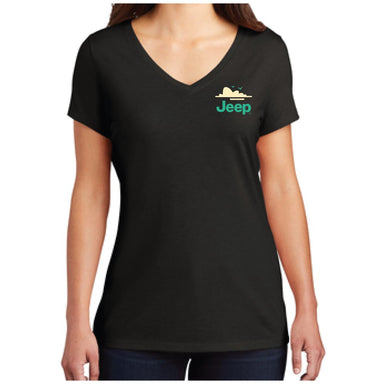 Ladies Jeep® Dunes V - neck - Black - Detroit Shirt CompanyFCA - JeepT-Shirts (Apparel)