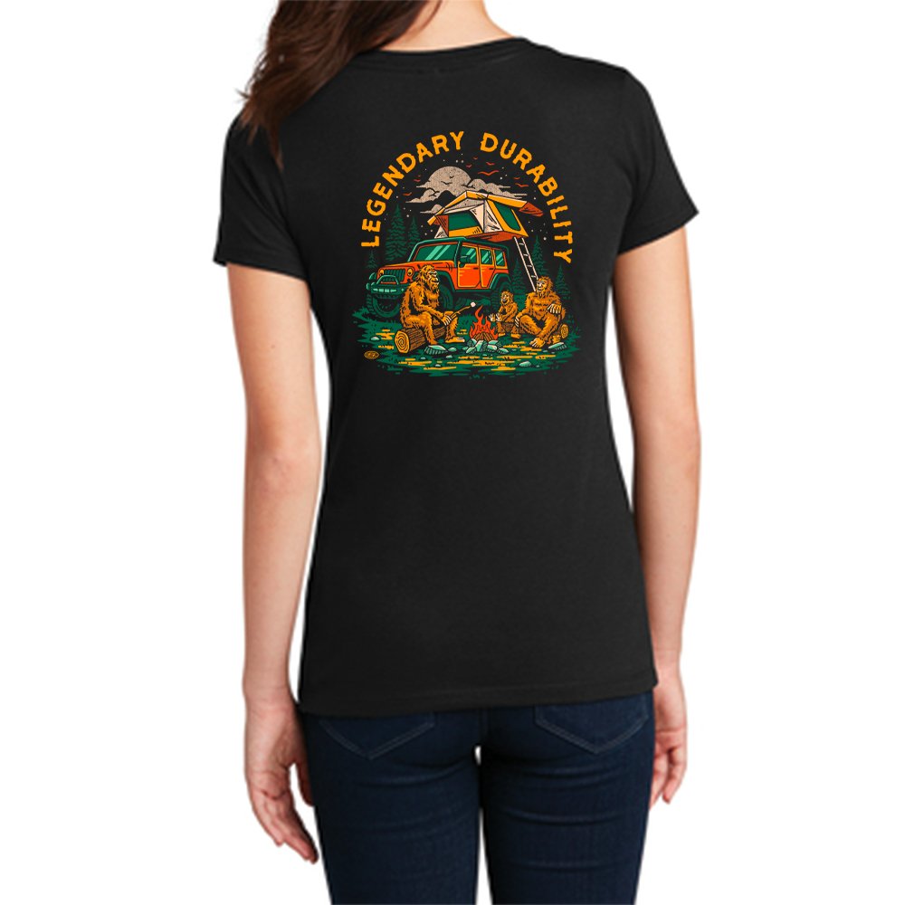 Ladies Jeep® Sasquatch V - neck - Black - Detroit Shirt CompanyFCA - JeepT-Shirts (Apparel)