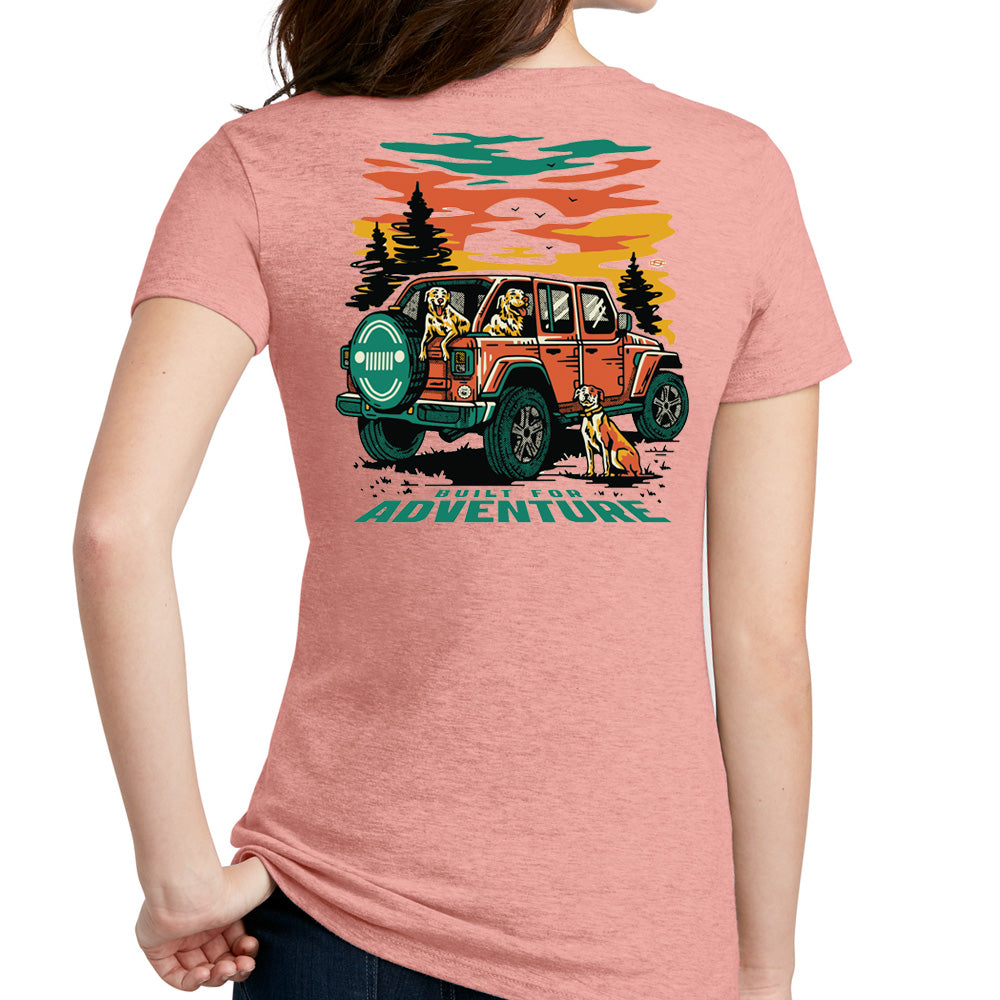 Ladies Jeep® Dogs Built For Adventure V-neck