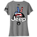 Ladies Jeep® Wave USA V - neck - Graphite Heather - Detroit Shirt CompanyFCA - JeepT-Shirts (Apparel)