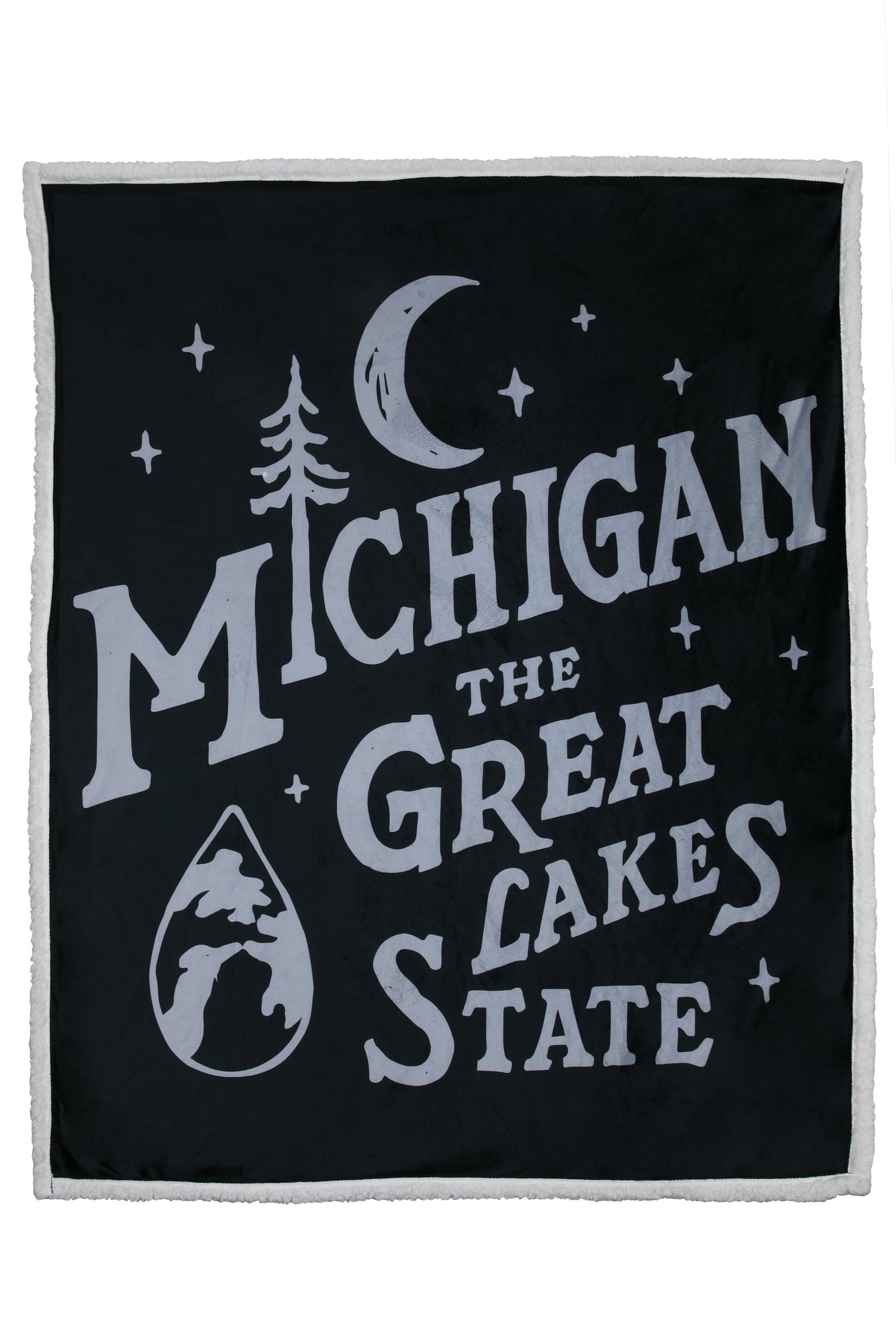 Michigan Vintage Font Sherpa Blanket